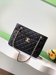 Chanel Shopping Tote Bag Black Lambskin Gold 32x24x12cm - 1