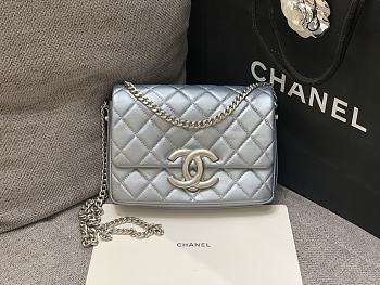 Chanel 23P Flap Bag Lambskin Silver 24cm