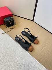 Valentino Valet Slingback Ballerina Black Brown Flat - 1