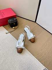 Valentino Valet Slingback Ballerina White Brown Flat - 1