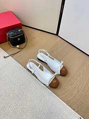 Valentino Valet Slingback Ballerina White Brown Flat - 5