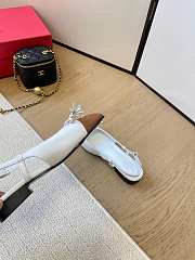 Valentino Valet Slingback Ballerina White Brown Flat - 2