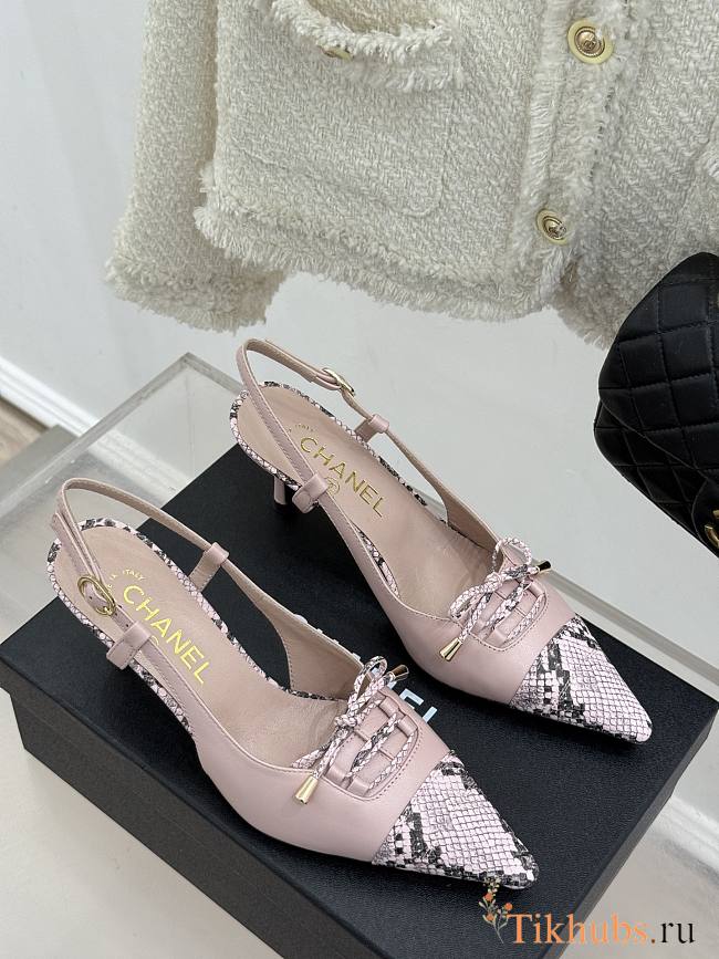 Chanel Slingback Pump Pink Heel 6cm - 1