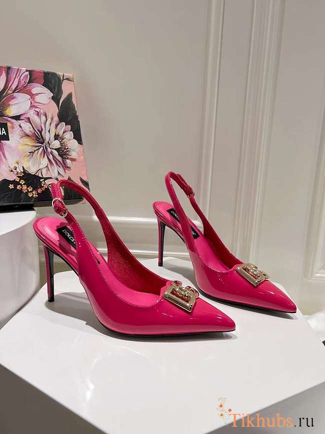 Dolce & Gabbana Slingback Pink Pump Patent 9.5cm - 1