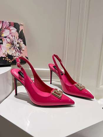 Dolce & Gabbana Slingback Pink Pump Patent 9.5cm