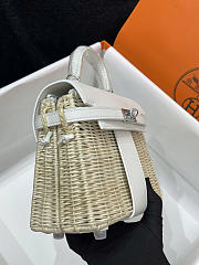 Hermes Kelly Picnic Mini Bag White Silver 19cm - 5