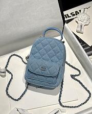Chanel 25C Mini Backpack Blue Denim 18x13x9cm - 1