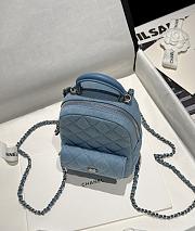 Chanel 25C Mini Backpack Blue Denim 18x13x9cm - 5