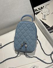 Chanel 25C Mini Backpack Blue Denim 18x13x9cm - 3