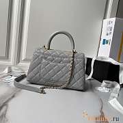 Chanel Small Coco Top Handle Grey Gold 23cm - 5