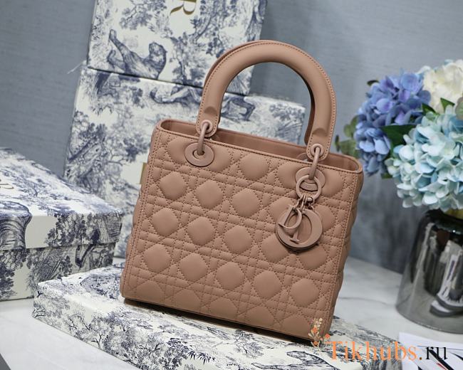 Dior Medium Lady Bag Pink Matte 24cm - 1