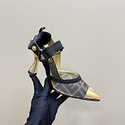 Fendi Colibrì Brown Mesh High-Heeled Slingbacks 8.5cm - 5