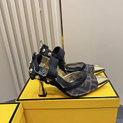 Fendi Colibrì Brown Mesh High-Heeled Slingbacks 8.5cm - 4