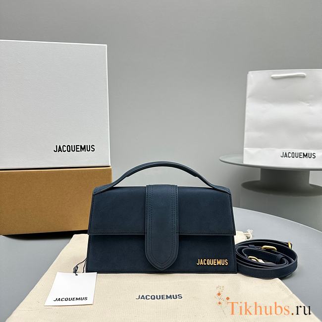 Jacquemus Bambino Bag Blue Suede 24x13x7cm - 1