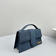 Jacquemus Bambino Bag Blue Suede 24x13x7cm - 5