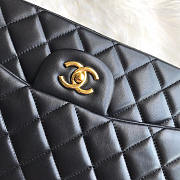Chanel Large Flap Bag Gold Hardware Black Lambskin 33cm - 2