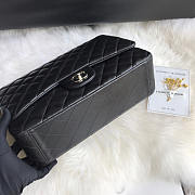 Chanel Large Flap Bag Silver Hardware Black Lambskin 33cm - 4