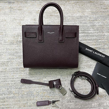 YSL Sac De Jour Soft Grained Leather Rouge Cabernet 26cm