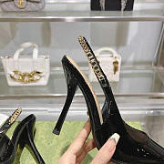 Gucci Signoria Slingback Pump Black Patent Heel 10.5cm - 5