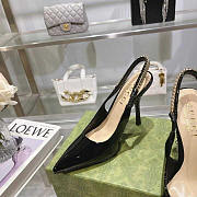 Gucci Signoria Slingback Pump Black Patent Heel 10.5cm - 4