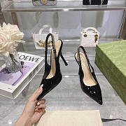 Gucci Signoria Slingback Pump Black Patent Heel 10.5cm - 2