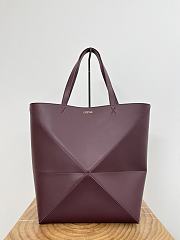 Loewe XL Puzzle Fold Tote Shiny Calfskin Red Wine 42x41x18cm - 1