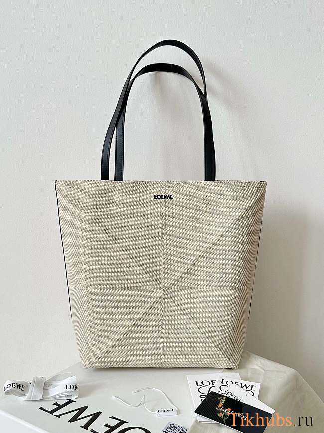 Loewe Puzzle Fold Tote Cotton Jacquard 31.5x14.5x25.5cm - 1