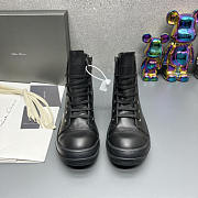 Rick Owens Ramones High Top Leather Sneakers Black - 5