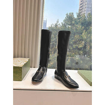 Gucci Horsebit Knee Black High Boots