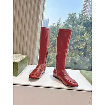 Gucci Horsebit Knee Red High Boots