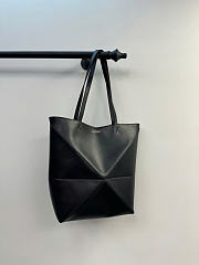 Loewe Large Puzzle Fold Tote Shiny Calfskin Black 31.5x14.5x25.5cm - 5