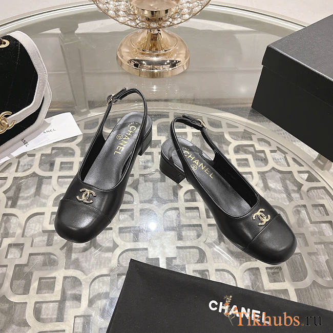 Chanel Slingback Black Heel 3.5cm - 1