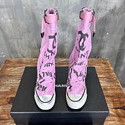 Chanel Interlocking Cc Pink Riding Boots - 1