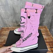 Chanel Interlocking Cc Pink Riding Boots - 2