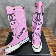 Chanel Interlocking Cc Pink Riding Boots - 3