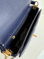 Chanel Mini Flap Bag Handle Caviar Gold Navy Blue 19x14x4.5cm - 6