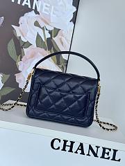 Chanel Mini Flap Bag Handle Caviar Gold Navy Blue 19x14x4.5cm - 4