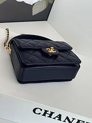 Chanel Mini Flap Bag Handle Caviar Gold Navy Blue 19x14x4.5cm - 2