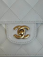 Chanel Mini Flap Bag Handle Caviar Gold White 19x14x4.5cm - 4