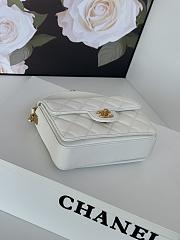 Chanel Mini Flap Bag Handle Caviar Gold White 19x14x4.5cm - 5