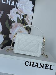 Chanel Mini Flap Bag Handle Caviar Gold White 19x14x4.5cm - 3