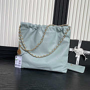 Chanel 22 Handbag Blue Calfskin Gold 39x42x8cm - 4