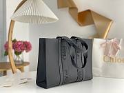Chloe Large Woody Tote Bag Black Calfskin 45x33x13cm - 5
