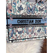 Dior Small Book Tote White Blue Papillon 26.5x22x14cm - 3