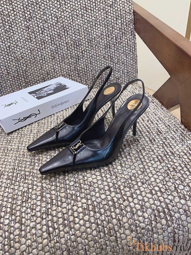 YSL Leather Babylone Slingback Pumps 9cm - 1