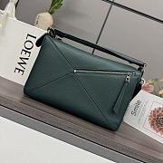 Loewe Large Puzzle Bag Calfskin Green 33x21.5x14.7cm - 4