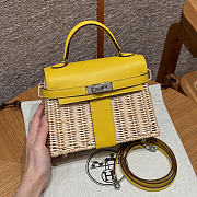 Hermes Kelly Picnic Mini Bag Yellow Silver 19cm - 1