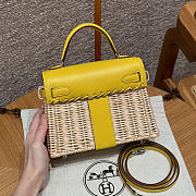 Hermes Kelly Picnic Mini Bag Yellow Silver 19cm - 2