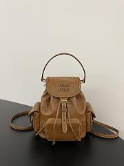 Miu Miu Leather Backpack Cognac 22x18x11.5cm - 1