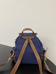 Miu Miu Canvas Leather Backpack Blue 29.5x25x12.5cm - 5